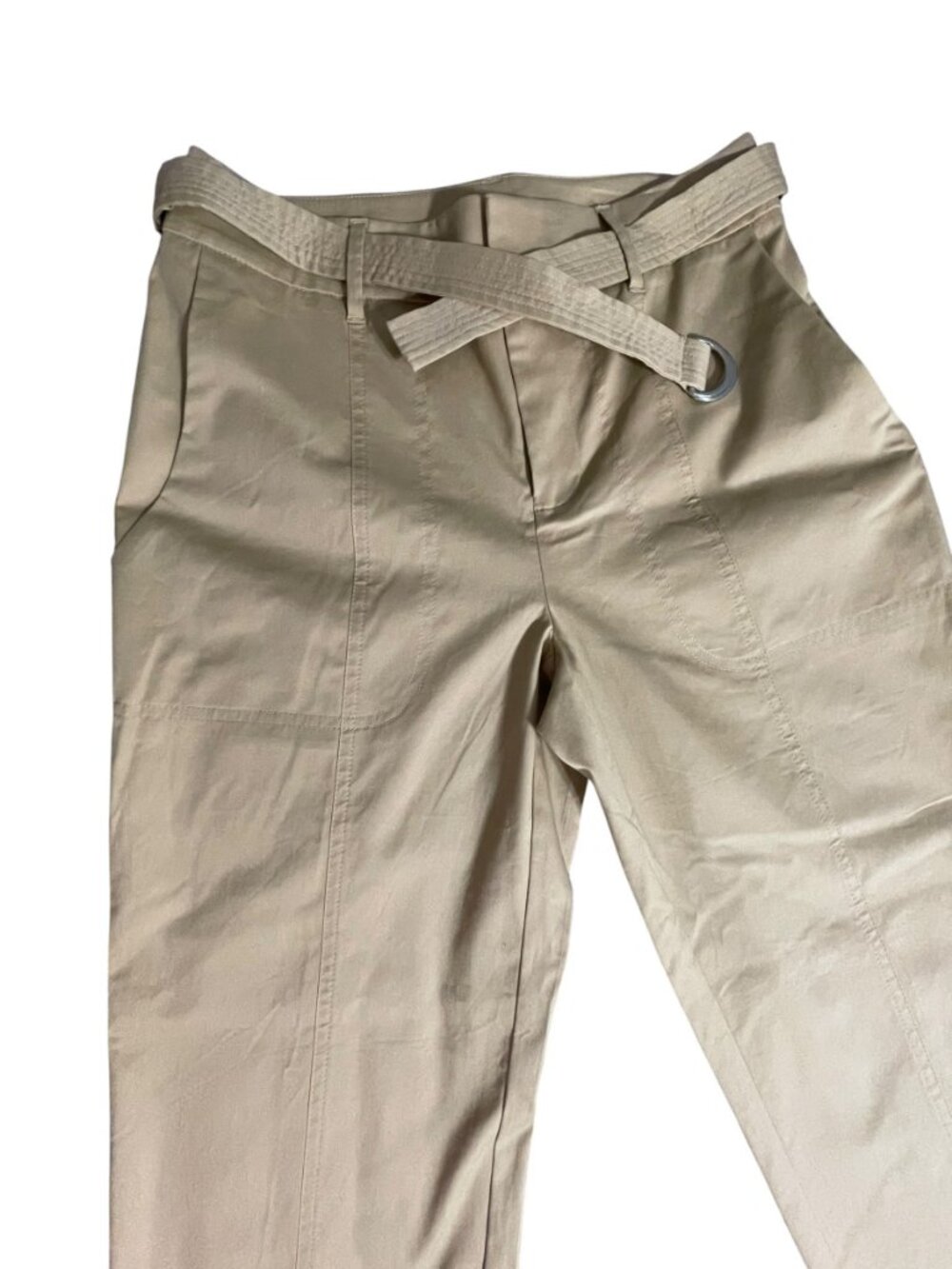 Chico’s Beige Belted Pants with D-Ring Detail - Picture 2 of 11